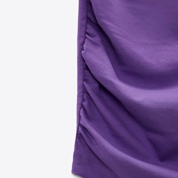 Zara relaxed Cocktail Mini Skirt with side ruching in gorgeous shade of mauve❣️ - Picture 5 of 8